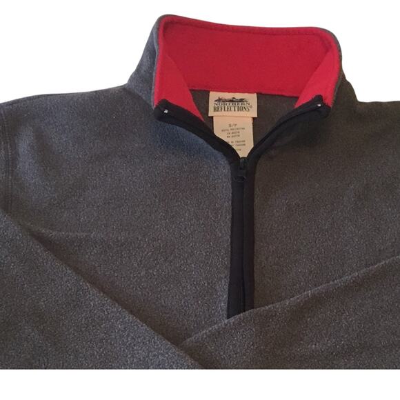 Northern Reflections Fleece Full Zip Pockets Gray Red Medium - Picture 3 of 7